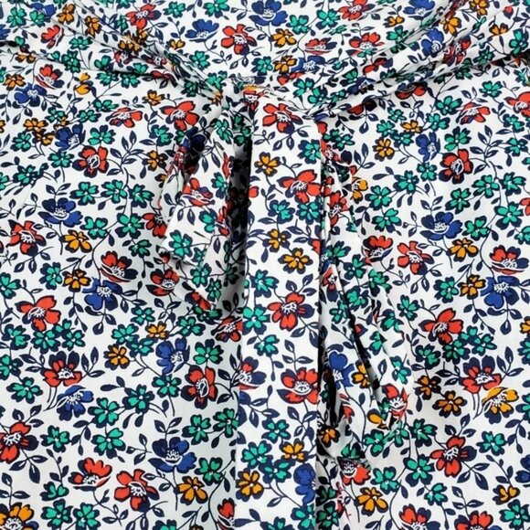 J.Crew Factory Womens White Multicolor Floral Print Tie Waist Shorts Size 00 - Picture 3 of 4